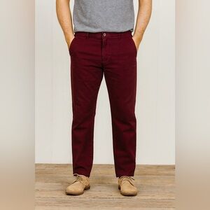 Milworks Men's Straight Leg Maroon Chinos